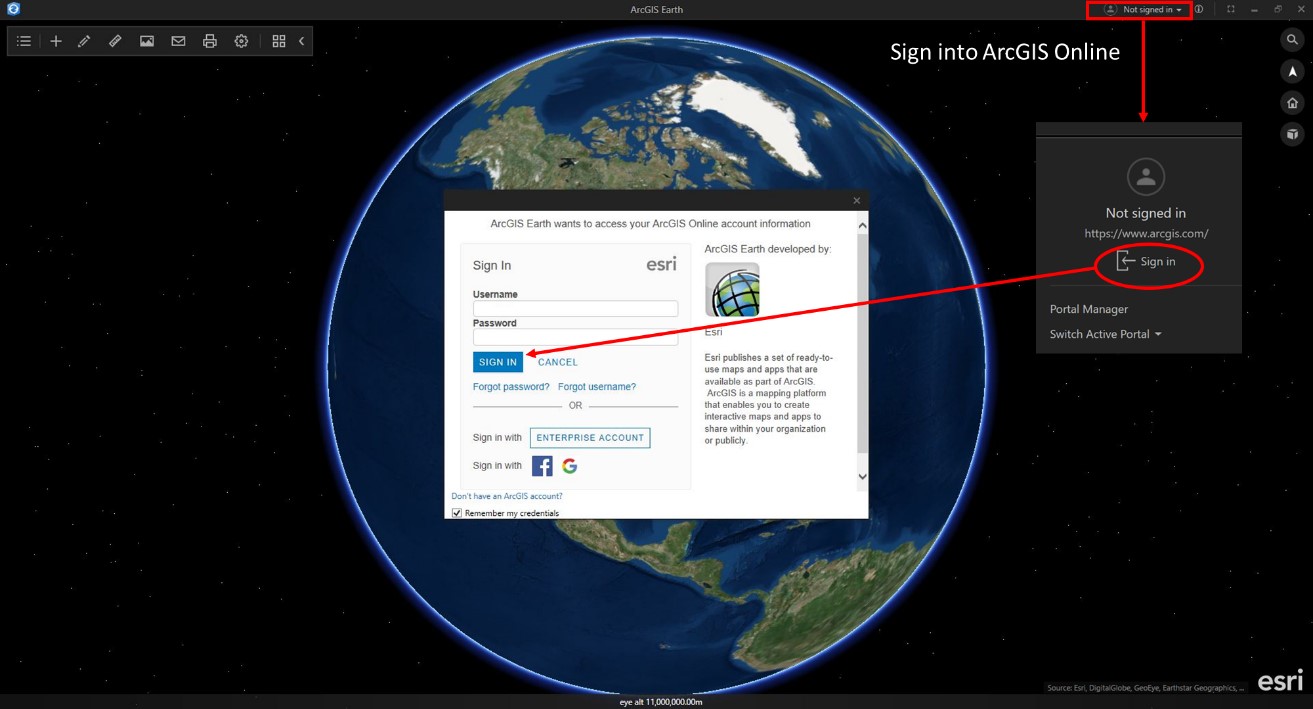 Accessing data with an ArcGIS Online Account